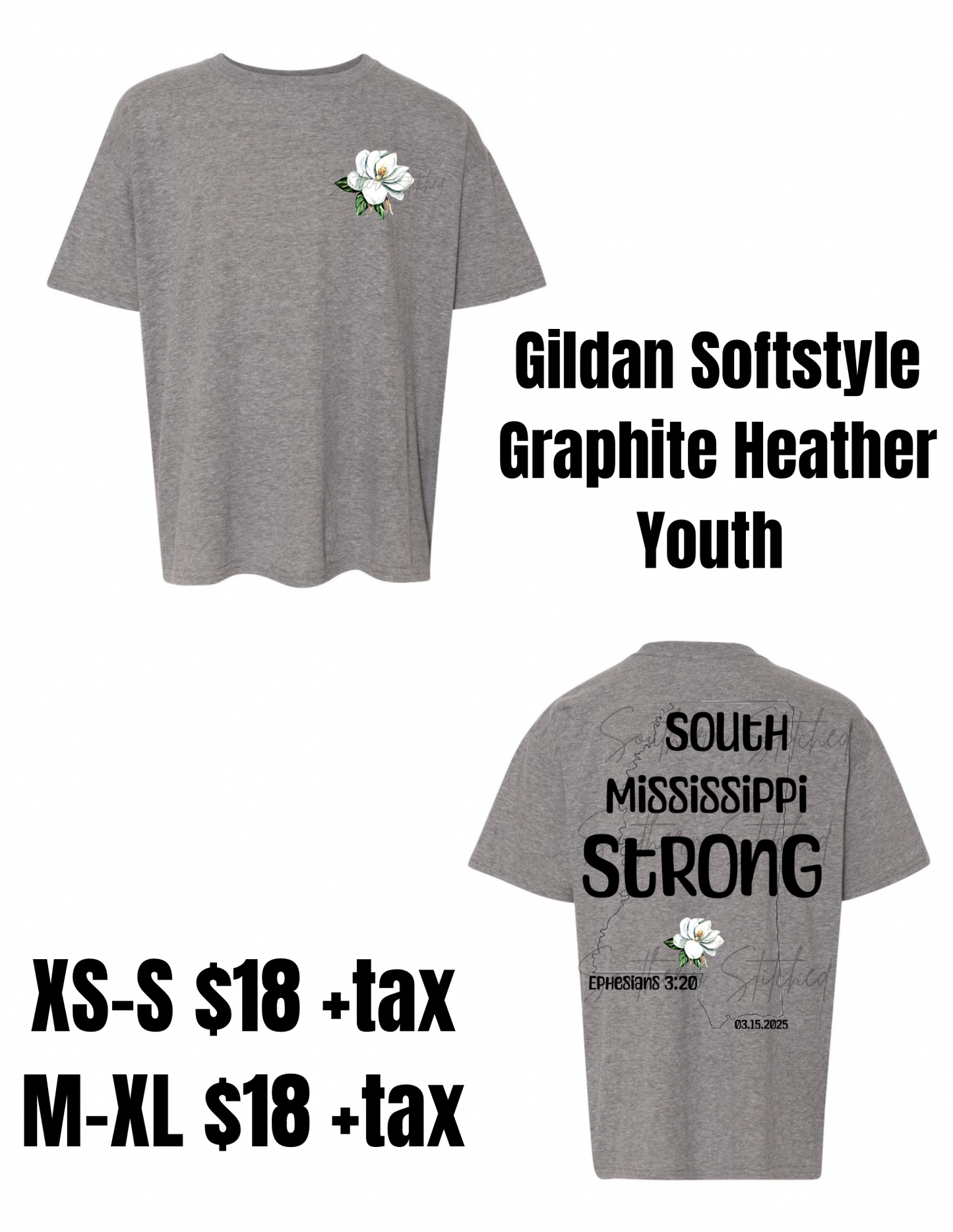 South MS Strong Gildan Youth XS-XL Magnolia