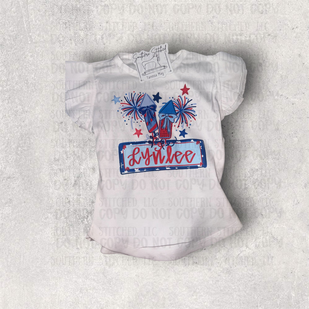 Girl Flutter Sleeve Fireworks Custom