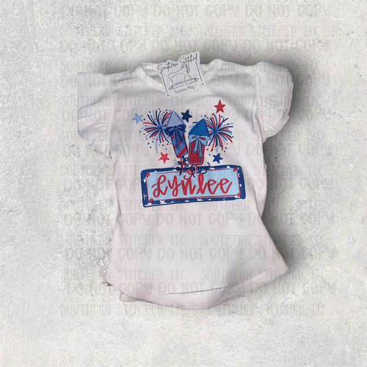 Girl Flutter Sleeve Fireworks Custom