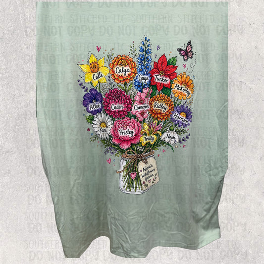 Custom Birth Flower Tee